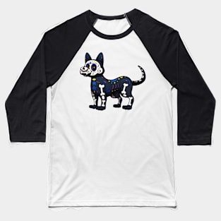 Day Of The Dead Dog Baseball T-Shirt